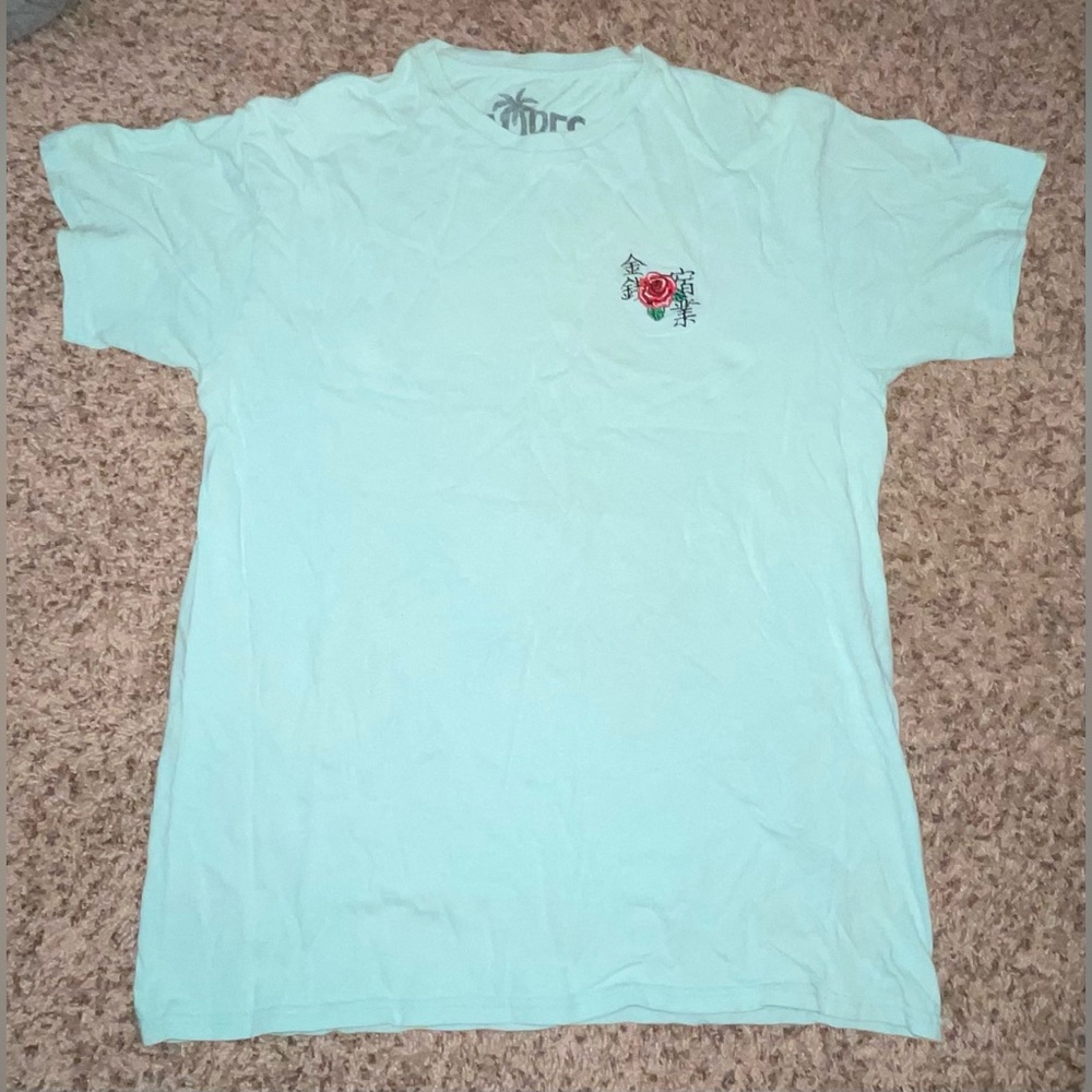 Vibes-Bailey Apparel, Size Medium, Light Blue with Rose and Lettering